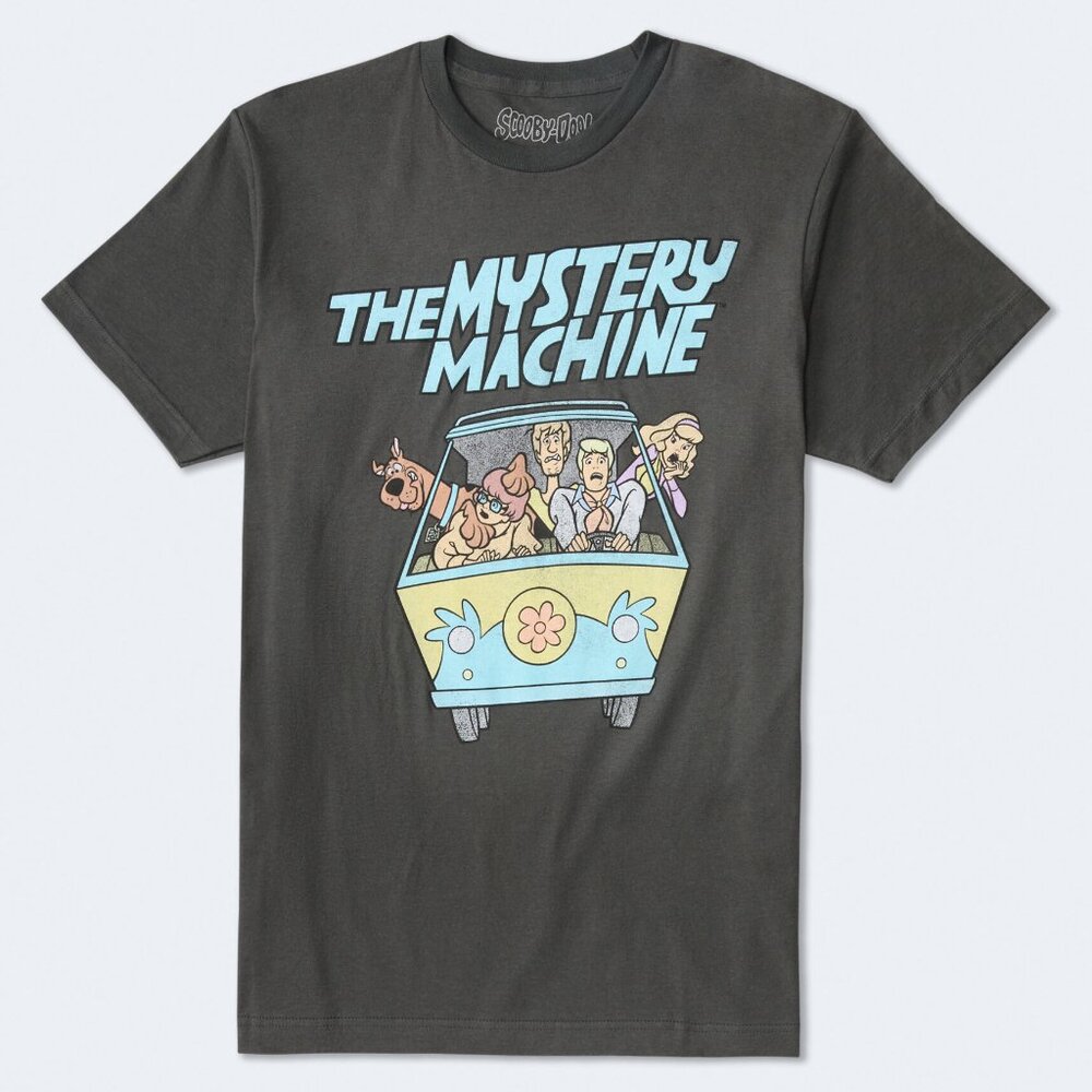 Scooby-Doo! Mens The Mystery Machine Van Funny Cartoon Gray Shirt New